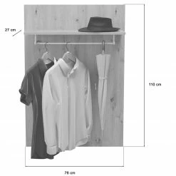 Garderobenpaneel TORINO - Eiche - mit Hutablage - 110 cm hoch -Flur & Diele Verkaufsgeschäft 1331007100 03 1600Wx1600H