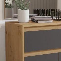 Garderobenkommode TORINO - Eiche-grau - Schubkasten - 76 cm -Flur & Diele Verkaufsgeschäft 1331007300 04 1600Wx1600H