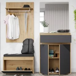 Garderobenkommode TORINO - Eiche-grau - Schubkasten - 76 cm -Flur & Diele Verkaufsgeschäft 1331007300 09 1600Wx1600H