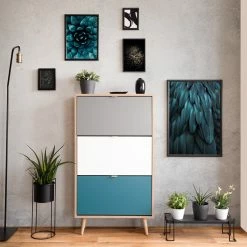 Schuhkipper CUBA - Sonoma Eiche - tricolor- 70 cm breit -Flur & Diele Verkaufsgeschäft 1332003600 09 1600Wx1600H