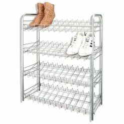 Schuhregal - Metall verchromt - 4 Etagen -Flur & Diele Verkaufsgeschäft 2668000200 02 1600Wx1600H