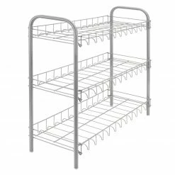 Schuhregal - silber - Metall - 3 Etagen