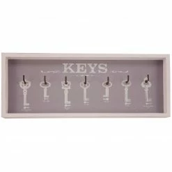 Schlüsselbrett - grau-weiß - 41x16 cm