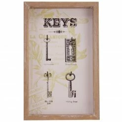 Schlüsselbrett - braun-weiß - 16x25 cm