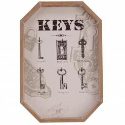 Schlüsselbrett - braun-weiß - 21x31 cm