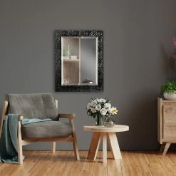 Rahmenspiegel - schwarz - Pailletten - 55x70 cm -Flur & Diele Verkaufsgeschäft 2728005200 04 1600Wx1600H