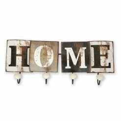 Wandgarderobe - schwarz-braun-weiß - 46x18 cm