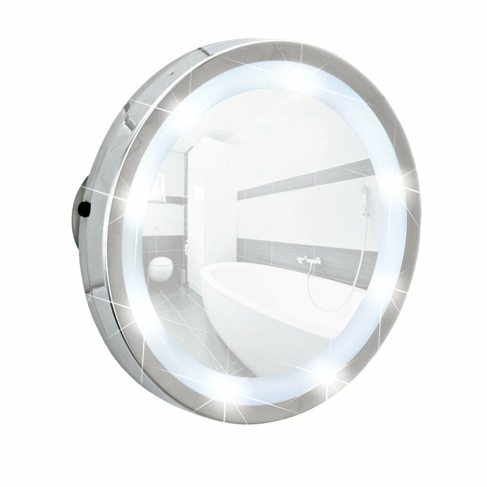 WENKO LED-Leuchtspiegel MOSSO - Chrom - mit 3 Saugnäpfen 2 WENKO LED-Leuchtspiegel MOSSO - Chrom - mit 3 Saugnäpfen