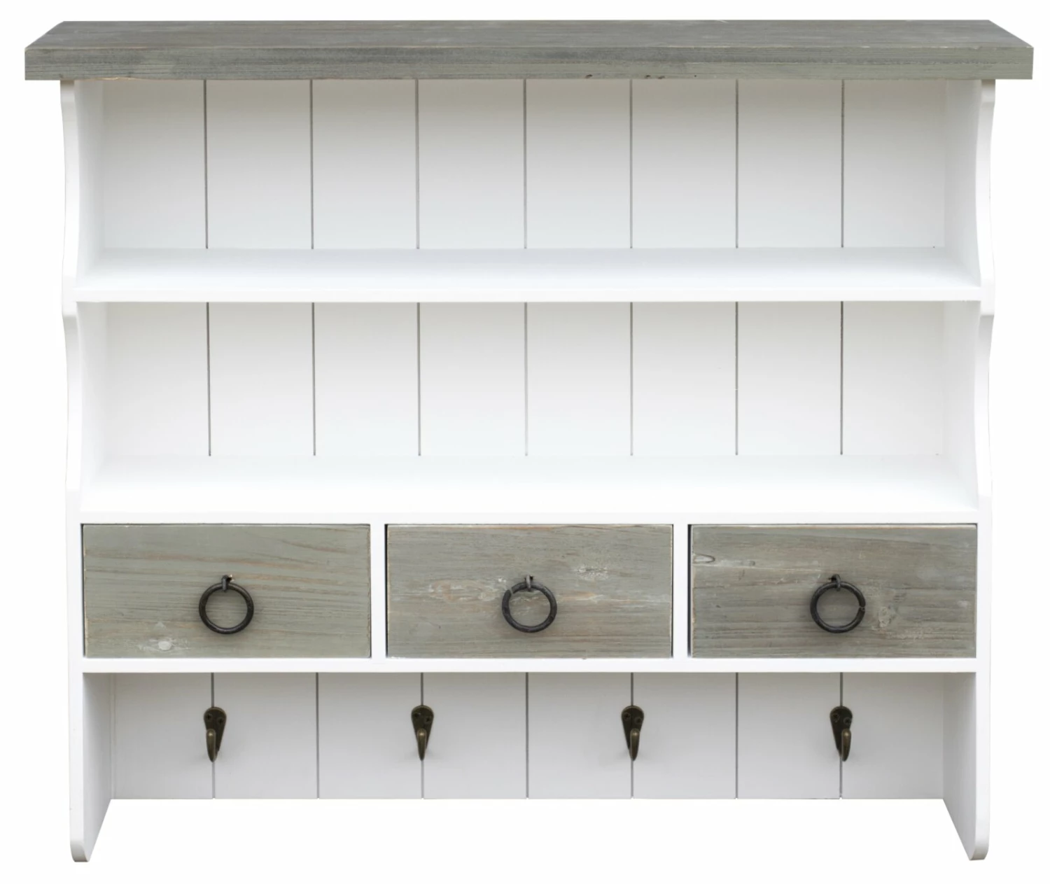 Wandgarderobe - weiß - mit 3 Schubladen 4 Wandgarderobe - weiß - mit 3 Schubladen – Bild 2