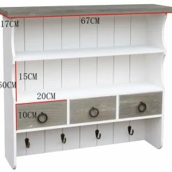 Wandgarderobe - weiß - mit 3 Schubladen 7 Wandgarderobe - weiß - mit 3 Schubladen -Flur & Diele Verkaufsgeschäft 9002784100 03 1600Wx1600H