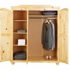 Kleiderschrank BERN - Kiefer Massivholz - 3-türig 9 Kleiderschrank BERN - Kiefer Massivholz - 3-türig -Flur & Diele Verkaufsgeschäft 9002933400 03 1600Wx1600H