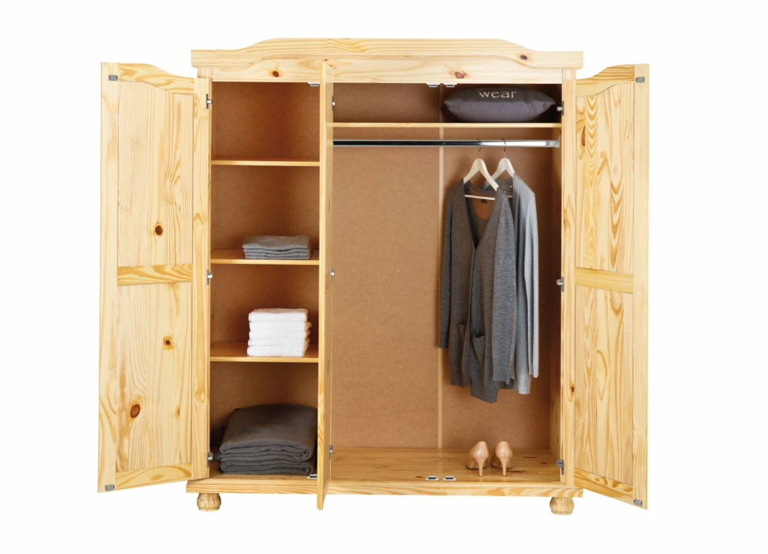 Kleiderschrank BERN - Kiefer Massivholz - 3-türig 5 Kleiderschrank BERN - Kiefer Massivholz - 3-türig – Bild 3