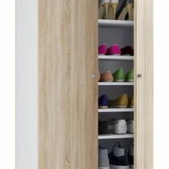 Schuhschrank VANDOL l - weiß-Sonoma Eiche - Türen - 71 cm breit