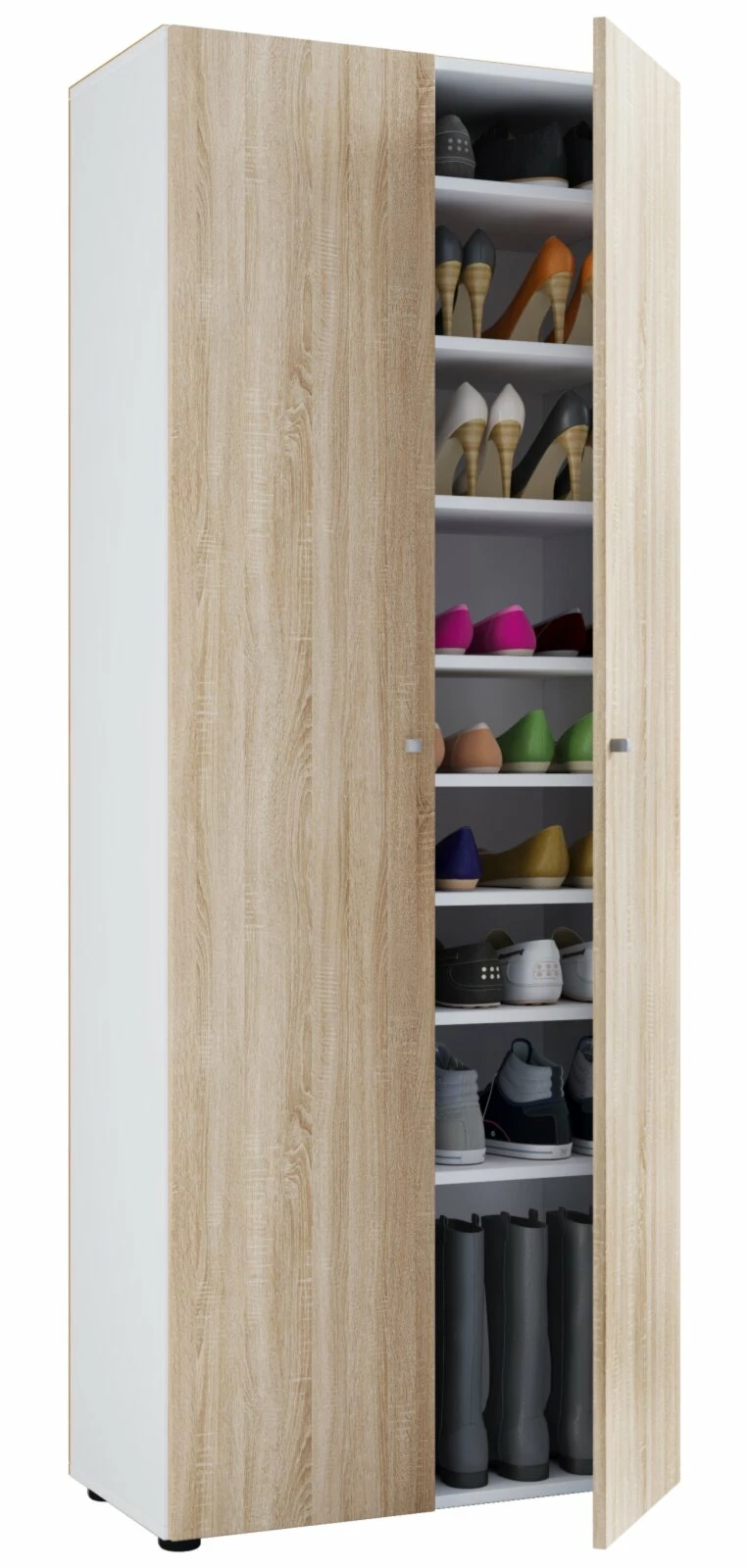 Schuhschrank VANDOL l - weiß-Sonoma Eiche - Türen - 71 cm breit 3 Schuhschrank VANDOL l - weiß-Sonoma Eiche - Türen - 71 cm breit