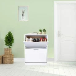 Schuhschrank - weiß - zwei Kipptüren 7 Schuhschrank - weiß - zwei Kipptüren -Flur & Diele Verkaufsgeschäft 9003689600 03 1600Wx1600H