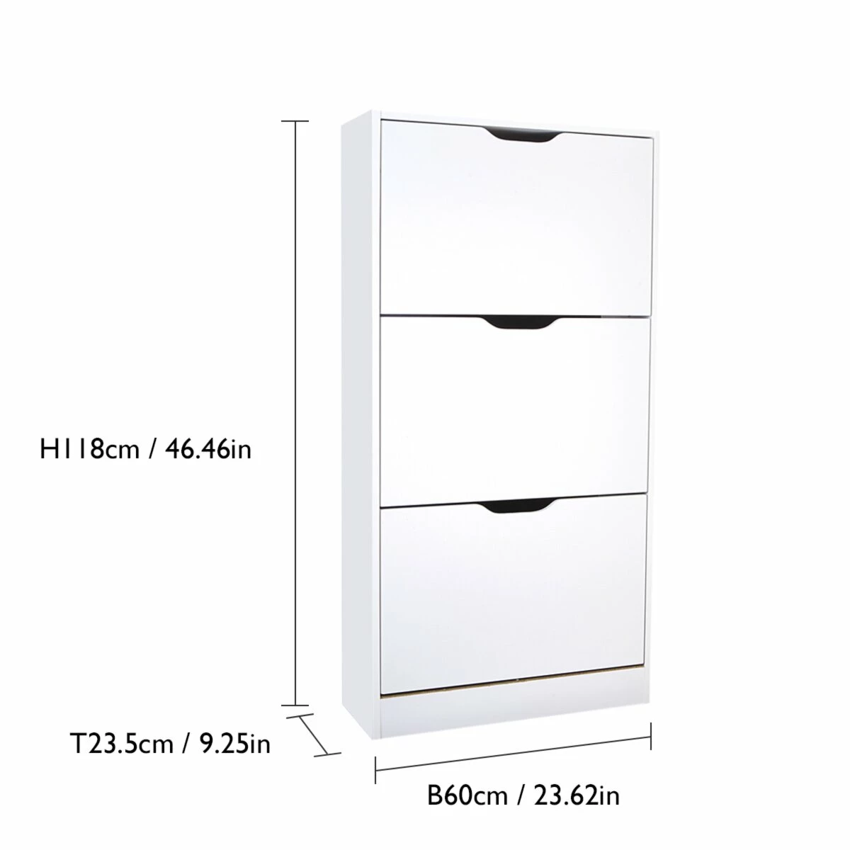 Schuhschrank - weiß - drei Kipptüren 4 Schuhschrank - weiß - drei Kipptüren – Bild 2