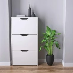 Schuhschrank - weiß - drei Kipptüren 10 Schuhschrank - weiß - drei Kipptüren -Flur & Diele Verkaufsgeschäft 9003689700 04 1600Wx1600H