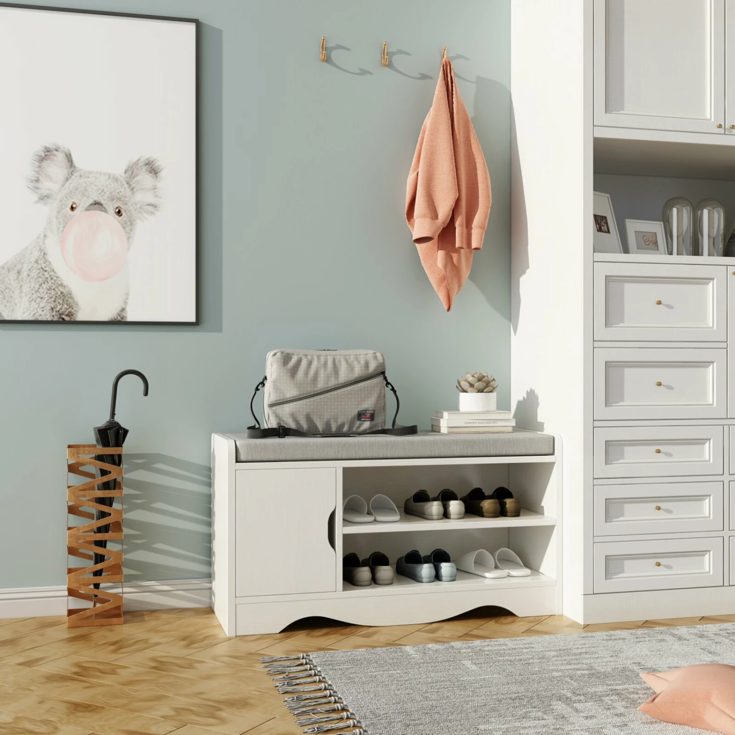 Schuhbank HAPPY HOME - weiß - 80 cm 6 Schuhbank HAPPY HOME - weiß - 80 cm – Bild 4