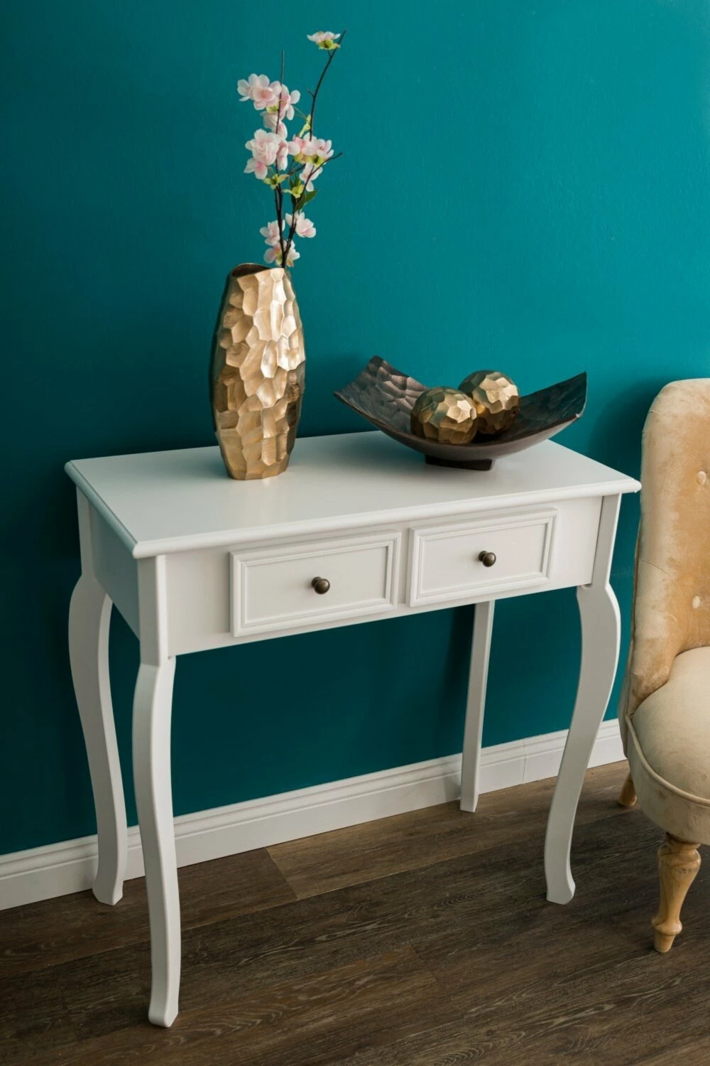 Konsolentisch MERIDIAN - weiß - 80 cm 6 Konsolentisch MERIDIAN - weiß - 80 cm – Bild 4