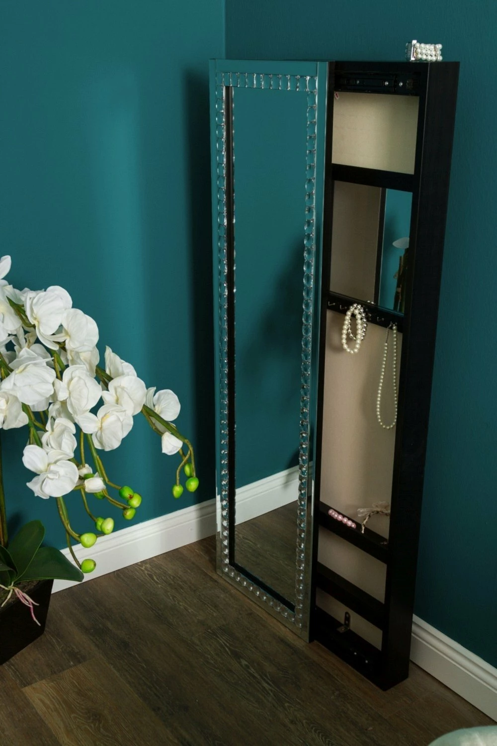 Schmuckschrank MARS - silber verspiegelt - aufschiebbar - 120 cm 5 Schmuckschrank MARS - silber verspiegelt - aufschiebbar - 120 cm – Bild 4