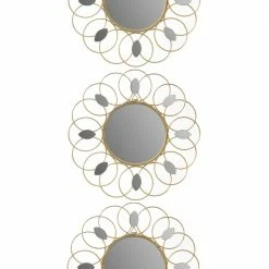 3er-Set Wandspiegel ANTIGUA - goldfarben - Metall