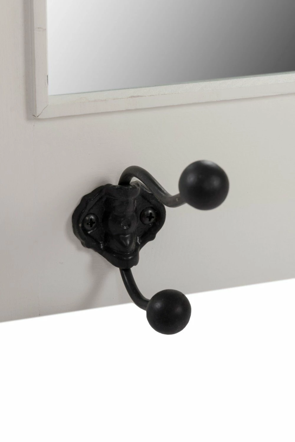 Garderobe ELLA - weiß - mit 5 haken und Spiegel 5 Garderobe ELLA - weiß - mit 5 haken und Spiegel – Bild 3