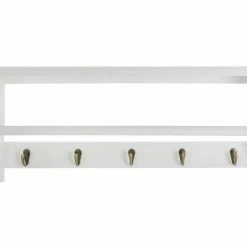 Garderobe SPECER - weiß - mit 5 Haken und Ablage