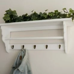 Garderobe SPECER - weiß - mit 5 Haken und Ablage -Flur & Diele Verkaufsgeschäft 9004102300 03 1600Wx1600H