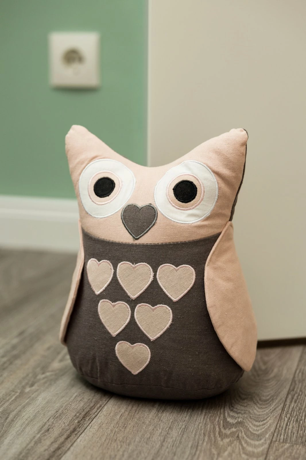 Türstopper EULE HILDE - grau-rosa - Herzen 5 Türstopper EULE HILDE - grau-rosa - Herzen – Bild 3