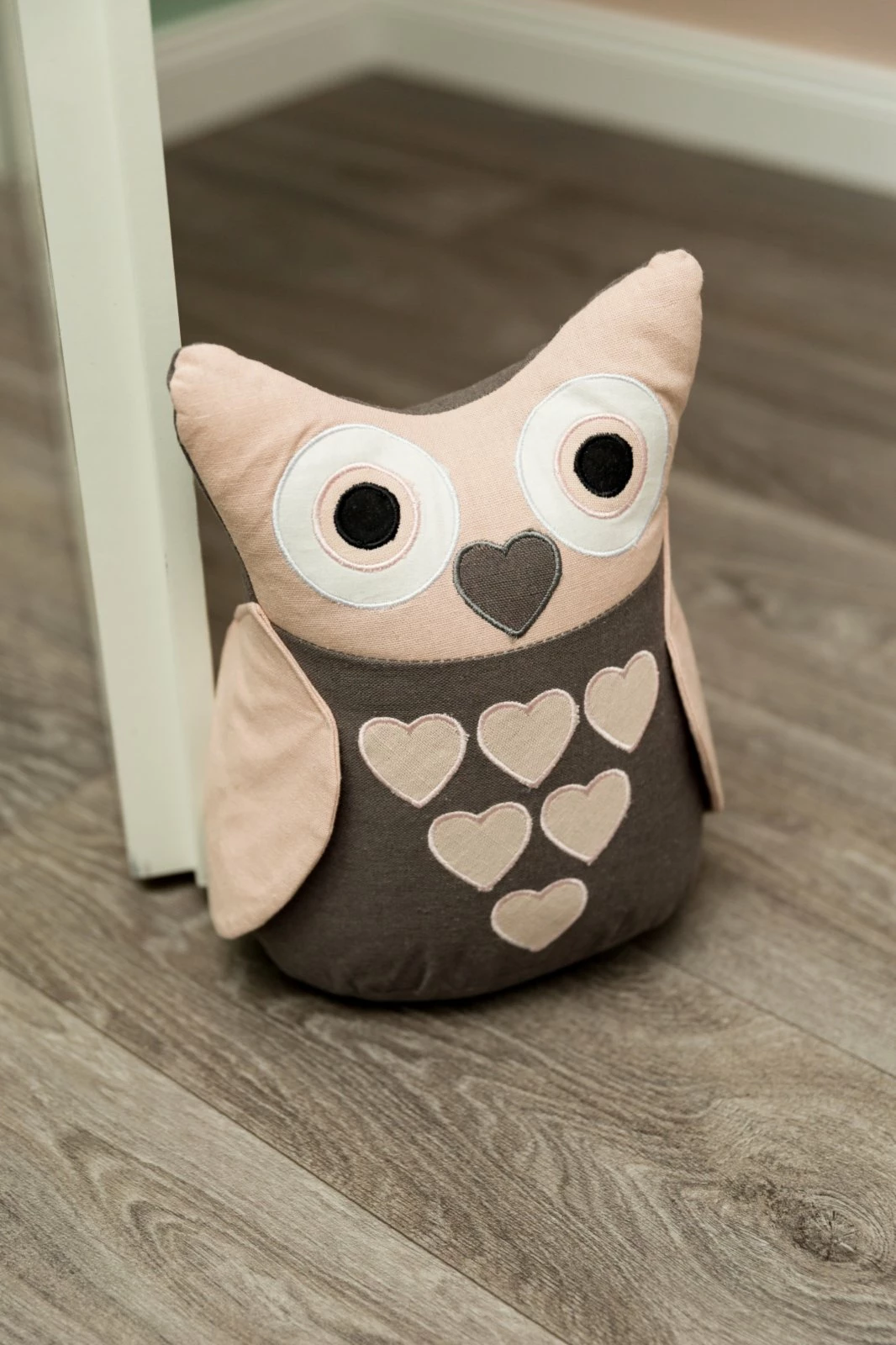 Türstopper EULE HILDE - grau-rosa - Herzen 6 Türstopper EULE HILDE - grau-rosa - Herzen – Bild 4