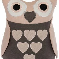 Türstopper EULE HILDE - grau-rosa - Herzen