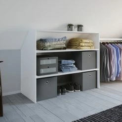 Dachschrägen-Regal DACHO - weiß - 90 cm breit -Flur & Diele Verkaufsgeschäft 9004241700 03 1600Wx1600H