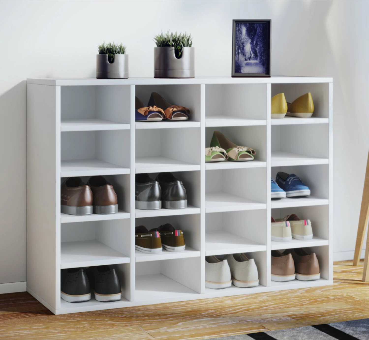 Schuhschrank HINSOL L - weiß - 92 cm breit 4 Schuhschrank HINSOL L - weiß - 92 cm breit – Bild 2