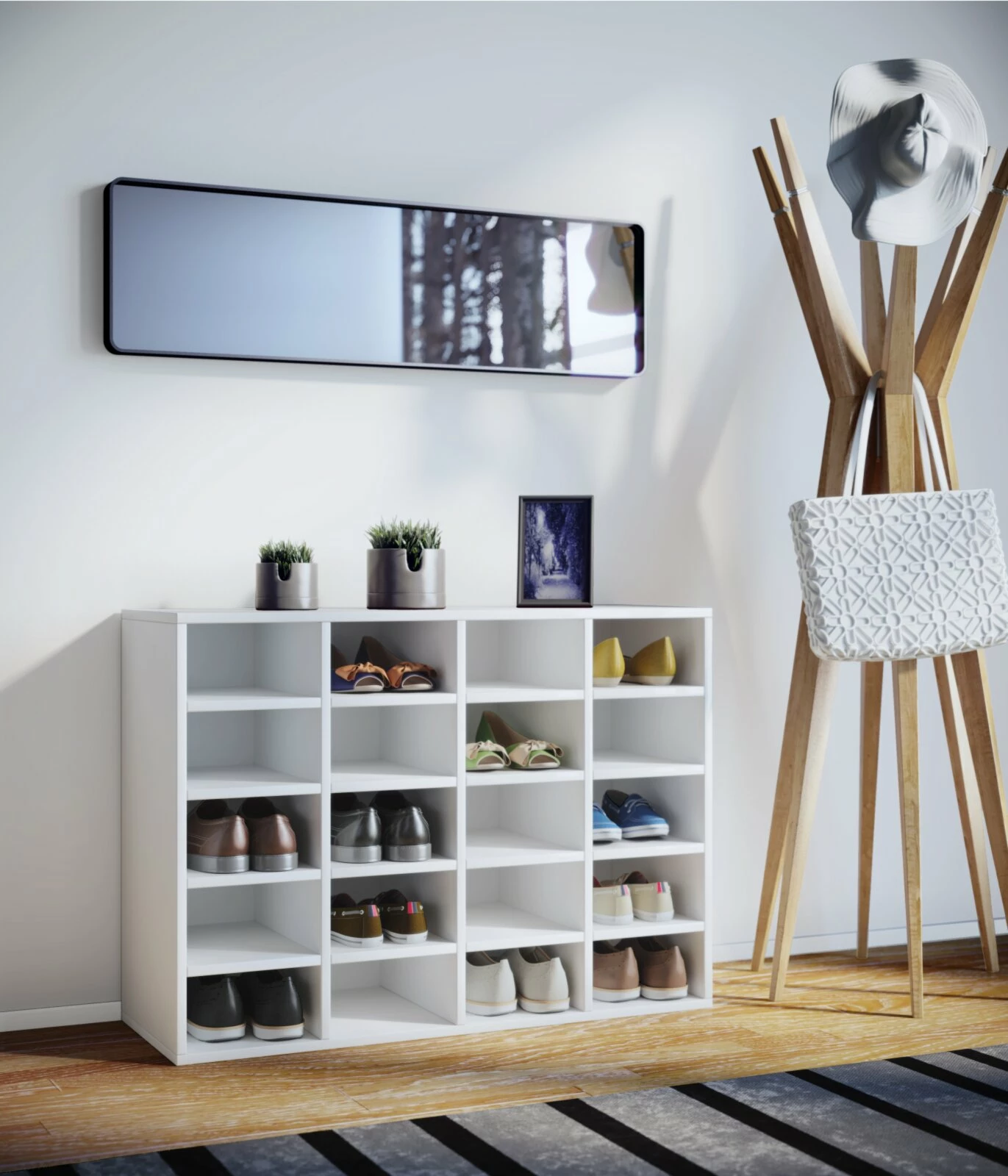 Schuhschrank HINSOL L - weiß - 92 cm breit 5 Schuhschrank HINSOL L - weiß - 92 cm breit – Bild 3