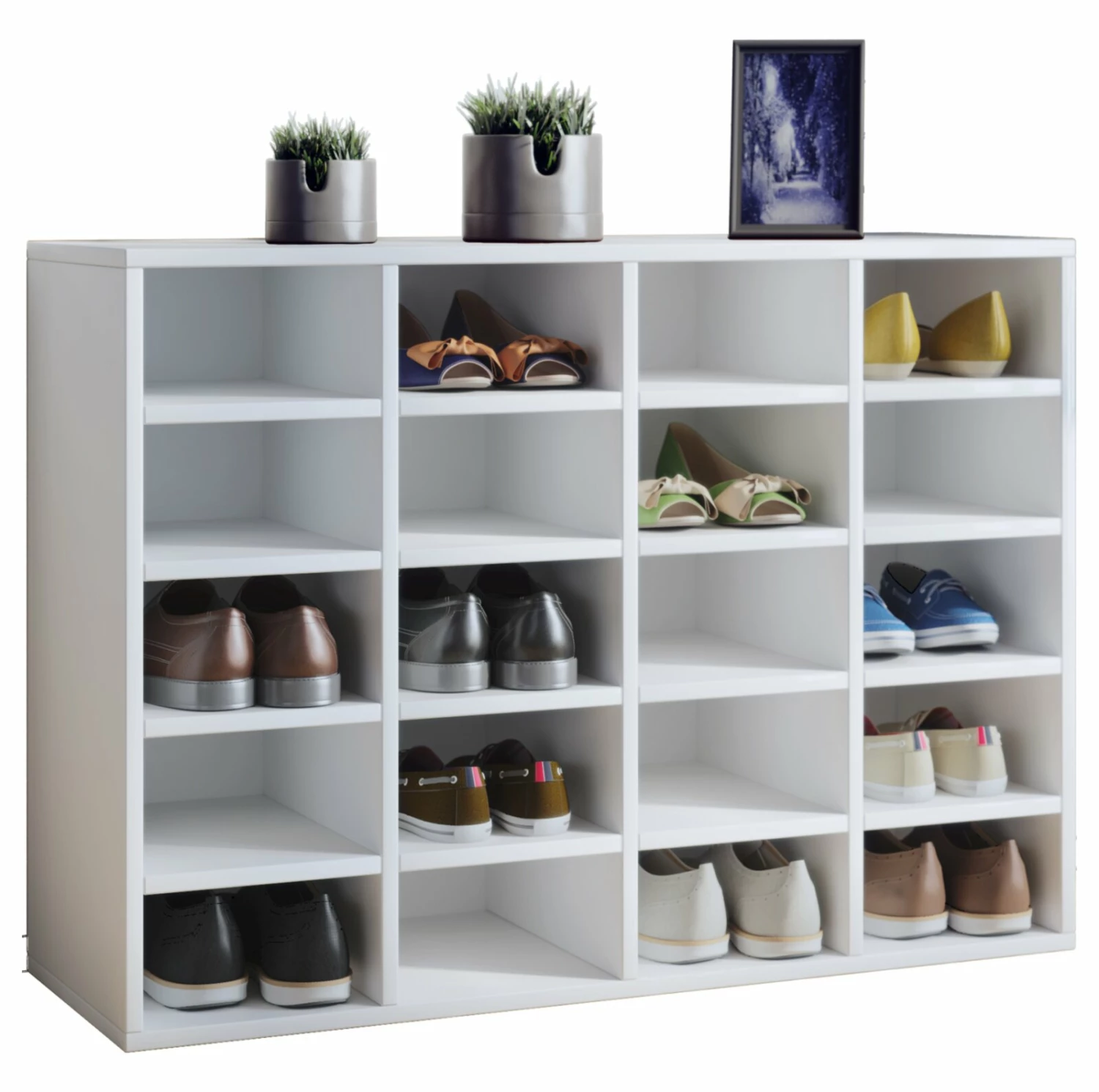 Schuhschrank HINSOL L - weiß - 92 cm breit 3 Schuhschrank HINSOL L - weiß - 92 cm breit