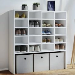 Schuhschrank HINSOL XL - weiß - 99 cm hoch -Flur & Diele Verkaufsgeschäft 9004245200 02 1600Wx1600H