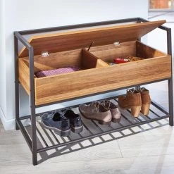 Schuhbank - anthrazit-Wildeiche - 90 cm breit -Flur & Diele Verkaufsgeschäft 9004280000 03 1600Wx1600H