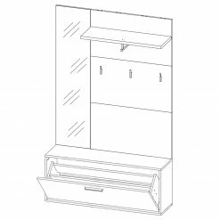 2-teilige Garderobe SINA - Anderson Pine weiß - 160 cm 8 2-teilige Garderobe SINA - Anderson Pine weiß - 160 cm -Flur & Diele Verkaufsgeschäft 9004473800 03 1600Wx1600H