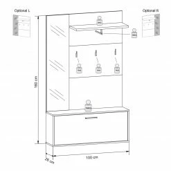 2-teilige Garderobe SINA - Anderson Pine weiß - 160 cm 9 2-teilige Garderobe SINA - Anderson Pine weiß - 160 cm -Flur & Diele Verkaufsgeschäft 9004473800 04 1600Wx1600H