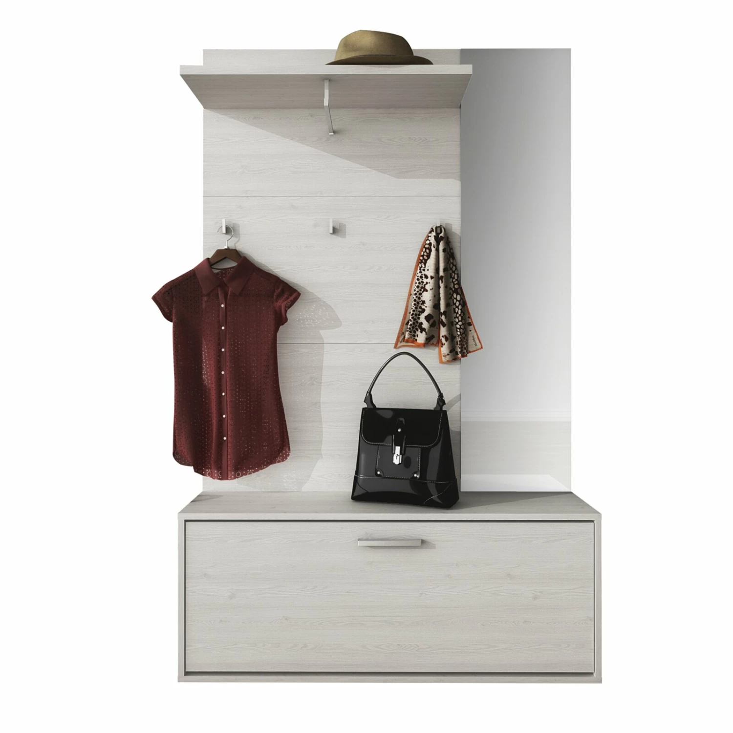 2-teilige Garderobe SINA - Anderson Pine weiß - 160 cm 3 2-teilige Garderobe SINA - Anderson Pine weiß - 160 cm