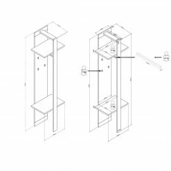 Paneel ARTOS 570-01 - Matera - Old Wood Vintage - 50 cm breit -Flur & Diele Verkaufsgeschäft 9004474300 04 1600Wx1600H