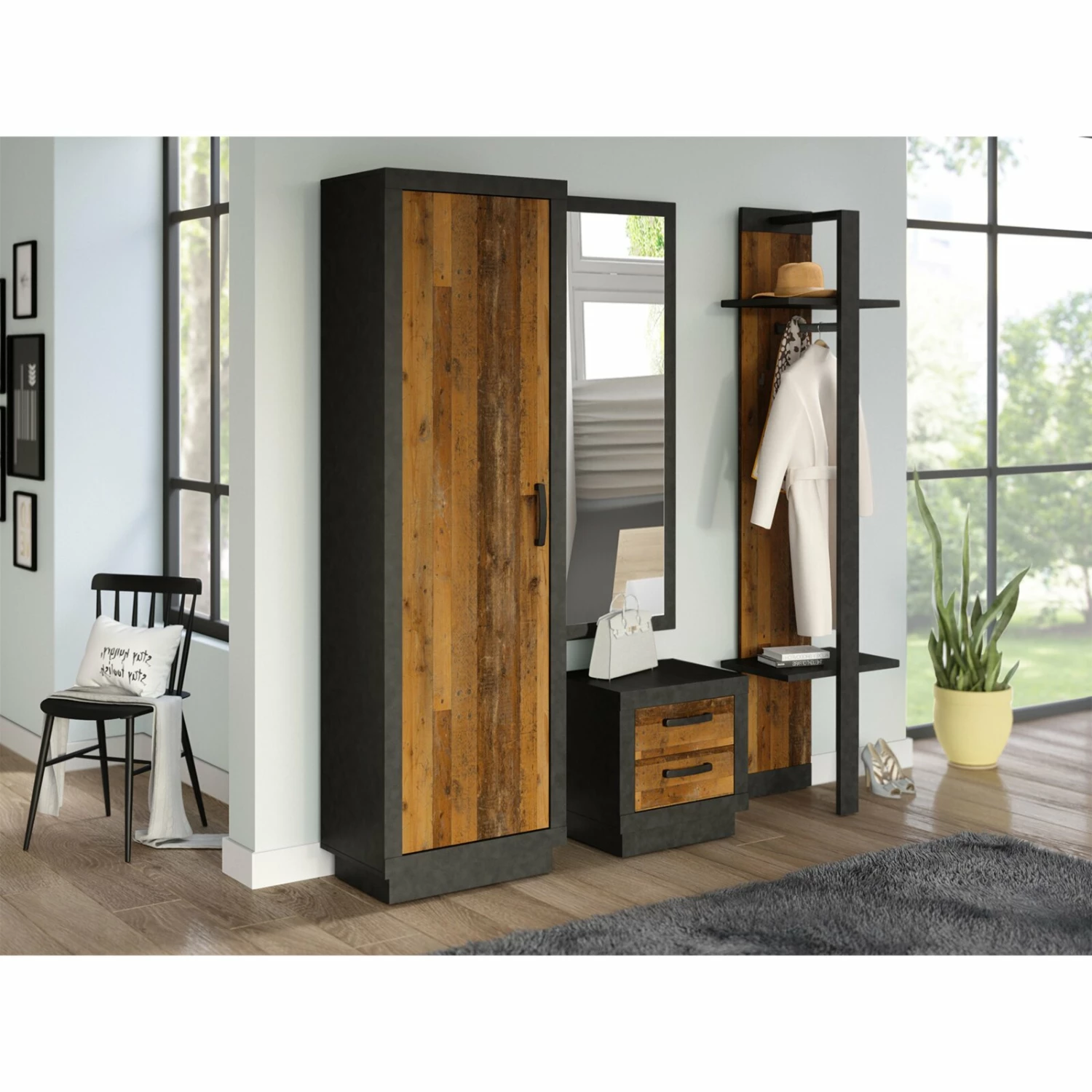 4-teiliges Garderoben-Set ARTOS VA-01 - Old Wood Vintage - Matera 4 4-teiliges Garderoben-Set ARTOS VA-01 - Old Wood Vintage - Matera – Bild 2