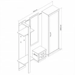 4-teiliges Garderoben-Set ARTOS VA-01 - Old Wood Vintage - Matera 9 4-teiliges Garderoben-Set ARTOS VA-01 - Old Wood Vintage - Matera -Flur & Diele Verkaufsgeschäft 9004493200 04 1600Wx1600H