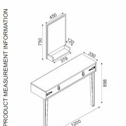 Konsolentisch - Eiche - mit Spiegel - 120 cm breit -Flur & Diele Verkaufsgeschäft 9005257800 04 1600Wx1600H
