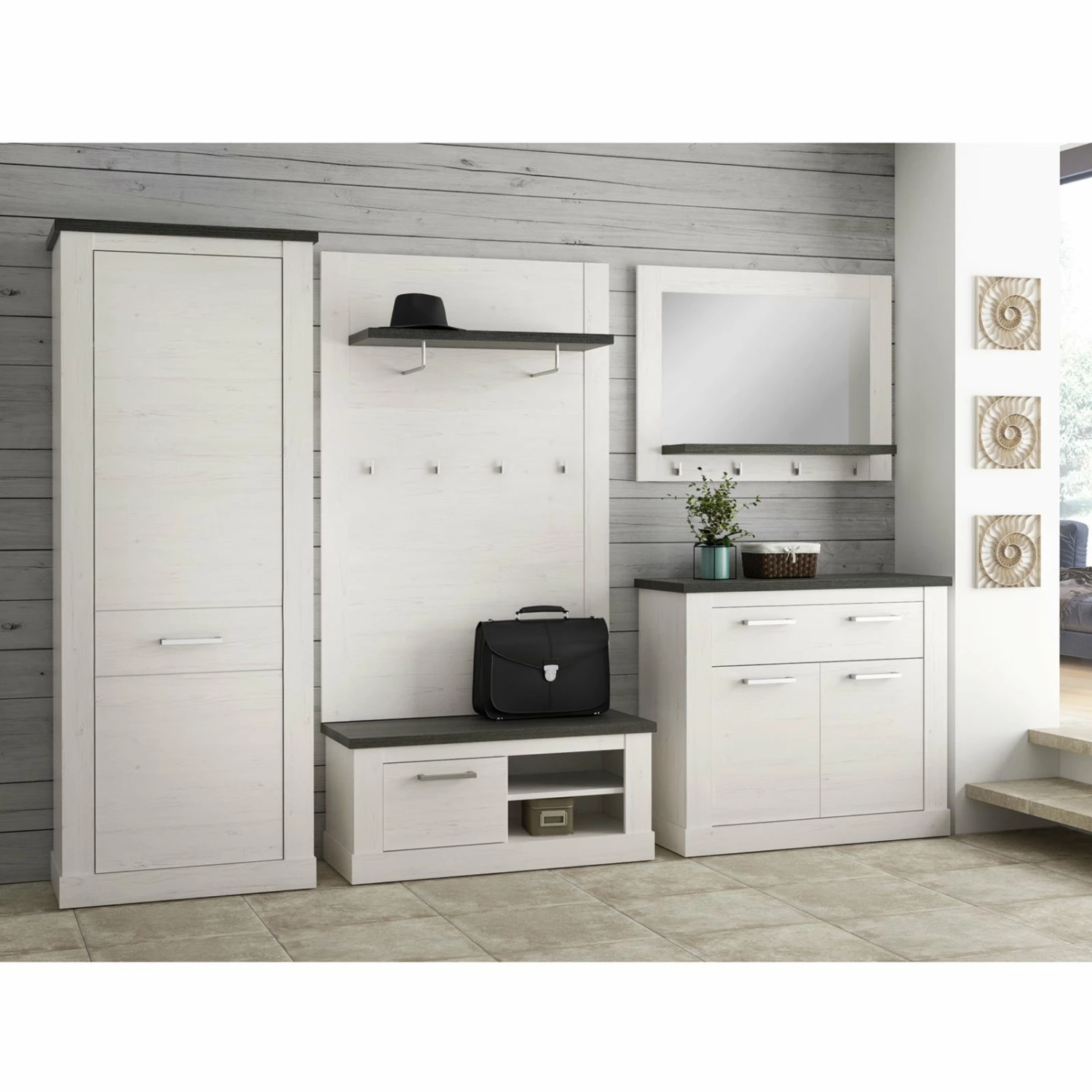 5-teiliges Garderoben-Set - Pinie weiß - Touchwood 9 5-teiliges Garderoben-Set - Pinie weiß - Touchwood – Bild 7