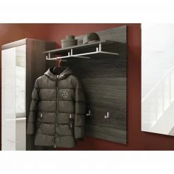 5-teiliges Garderoben-Set - Rauchsilber - weiß Hochglanz -Flur & Diele Verkaufsgeschäft S000077500 07 1600Wx1600H