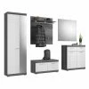 5-teiliges Garderoben-Set - Rauchsilber - weiß Hochglanz -Flur & Diele Verkaufsgeschäft S000077500 1600Wx1600H