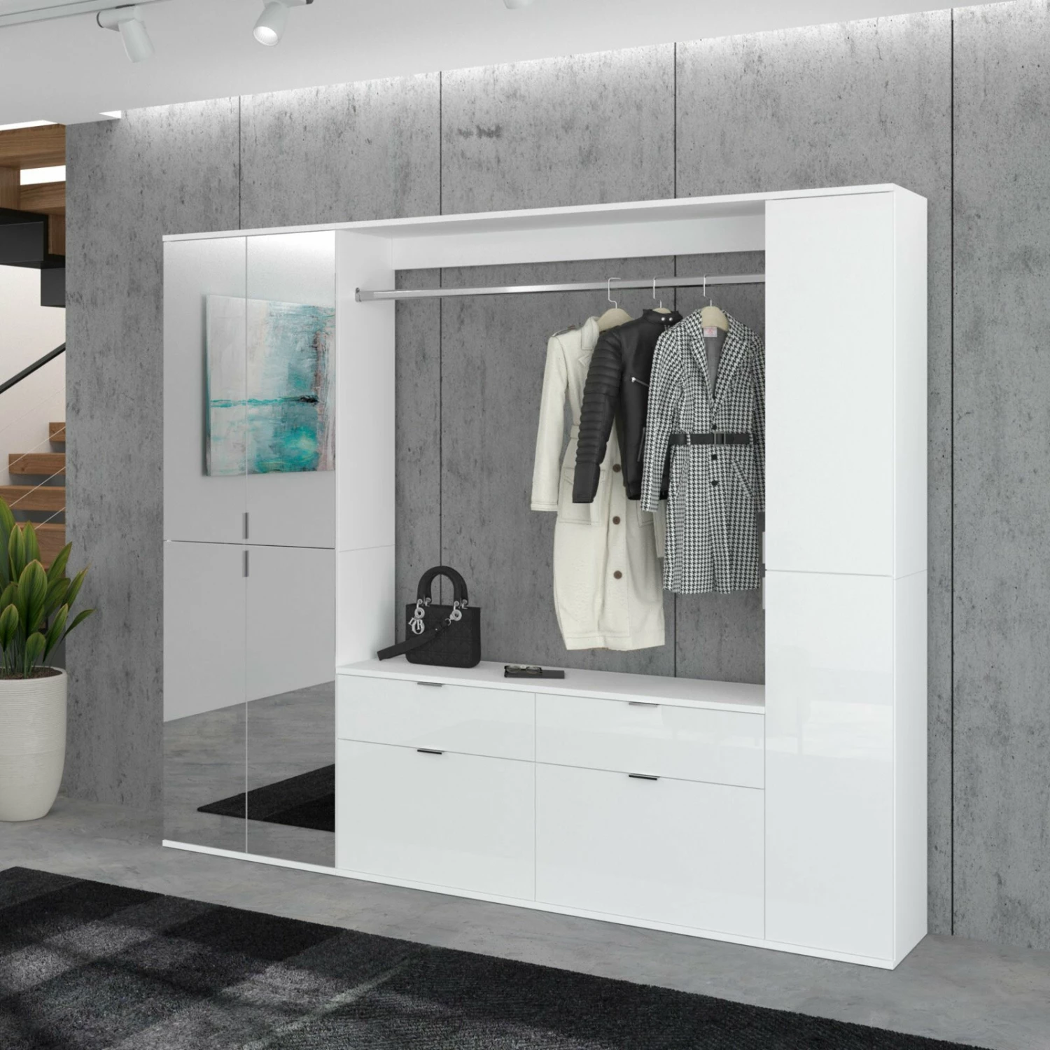 5-teiliges Garderoben-Set PROJEKT X - weiß 5 5-teiliges Garderoben-Set PROJEKT X - weiß – Bild 3