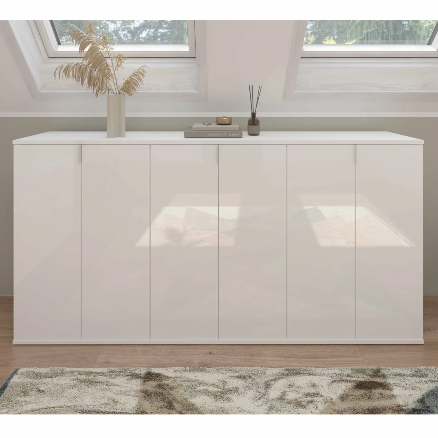 3-teiliges Garderobenkommoden-Set PROJEKT X - weiß Hochglanz 6 3-teiliges Garderobenkommoden-Set PROJEKT X - weiß Hochglanz – Bild 4