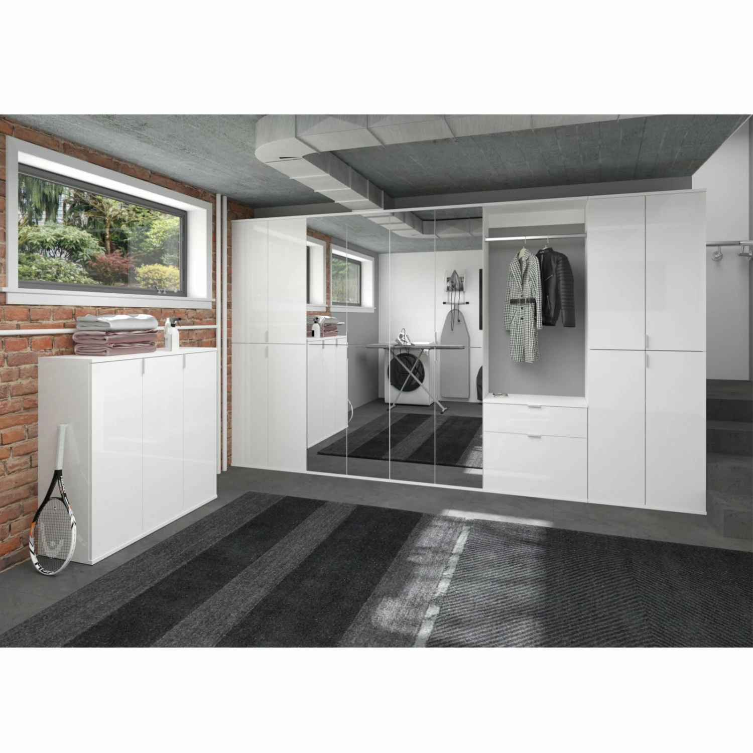 3-teiliges Garderobenkommoden-Set PROJEKT X - weiß Hochglanz 5 3-teiliges Garderobenkommoden-Set PROJEKT X - weiß Hochglanz – Bild 3